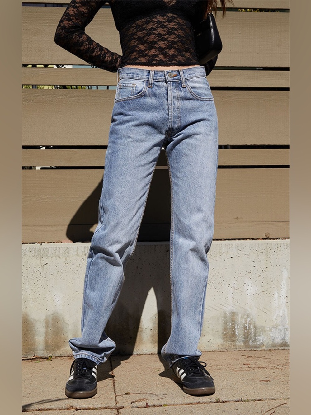 J. Galt (Brandy Melville) High Rise Straight Leg Light Wash Jeans, Size M